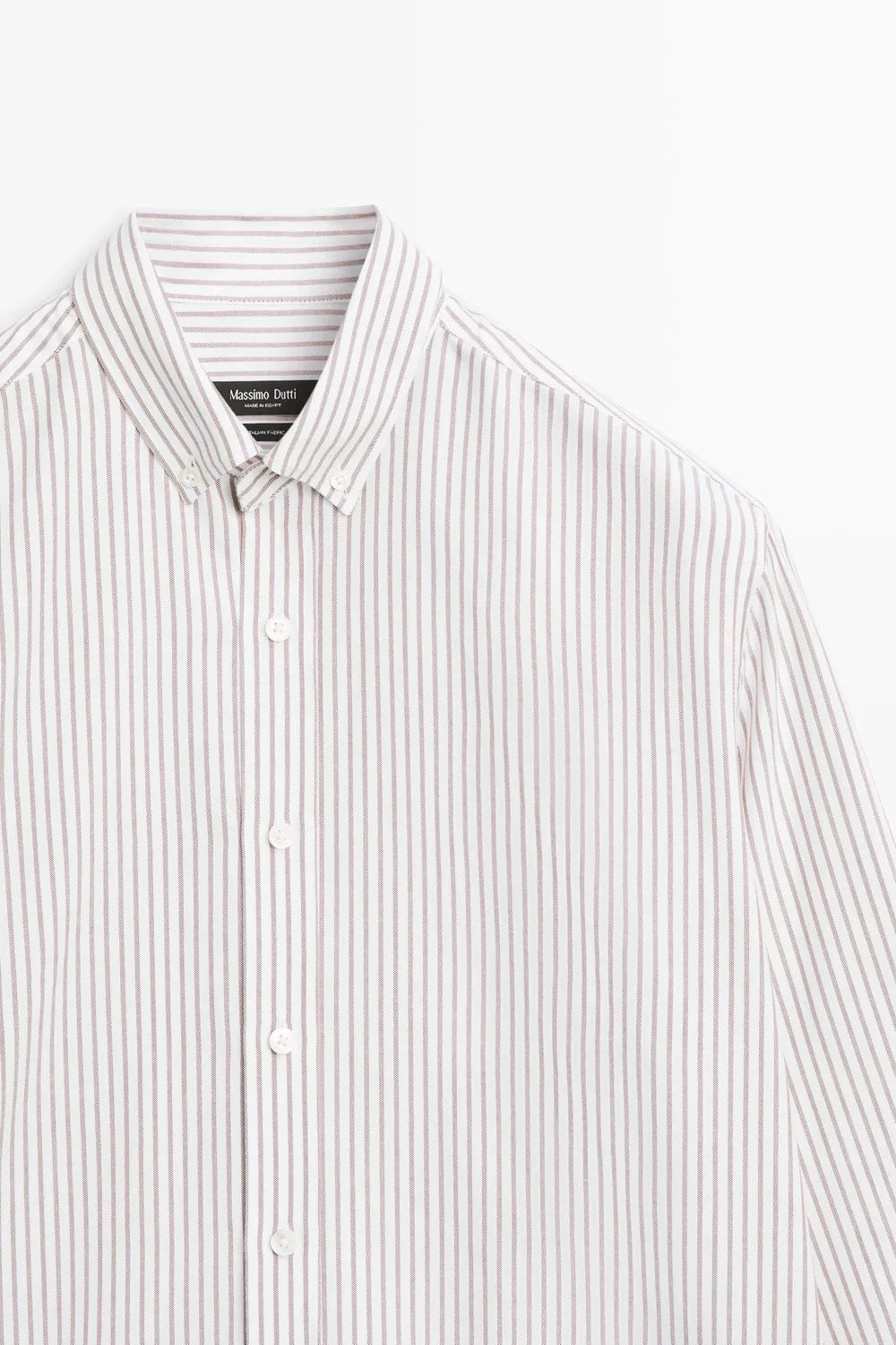 картинка Рубашка Massimo Dutti 100% Cotton Regular Fit Striped, коричневый от магазина Одежда+