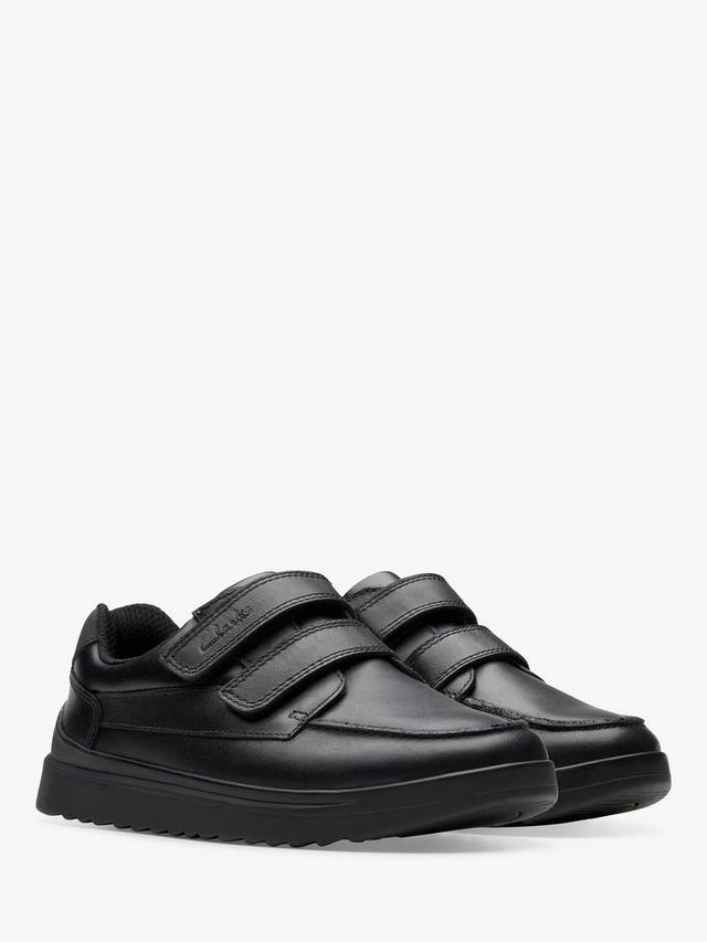 картинка Школьные туфли Clarks Keelan Flare, кожаные, на липучках, черные от магазина Одежда+