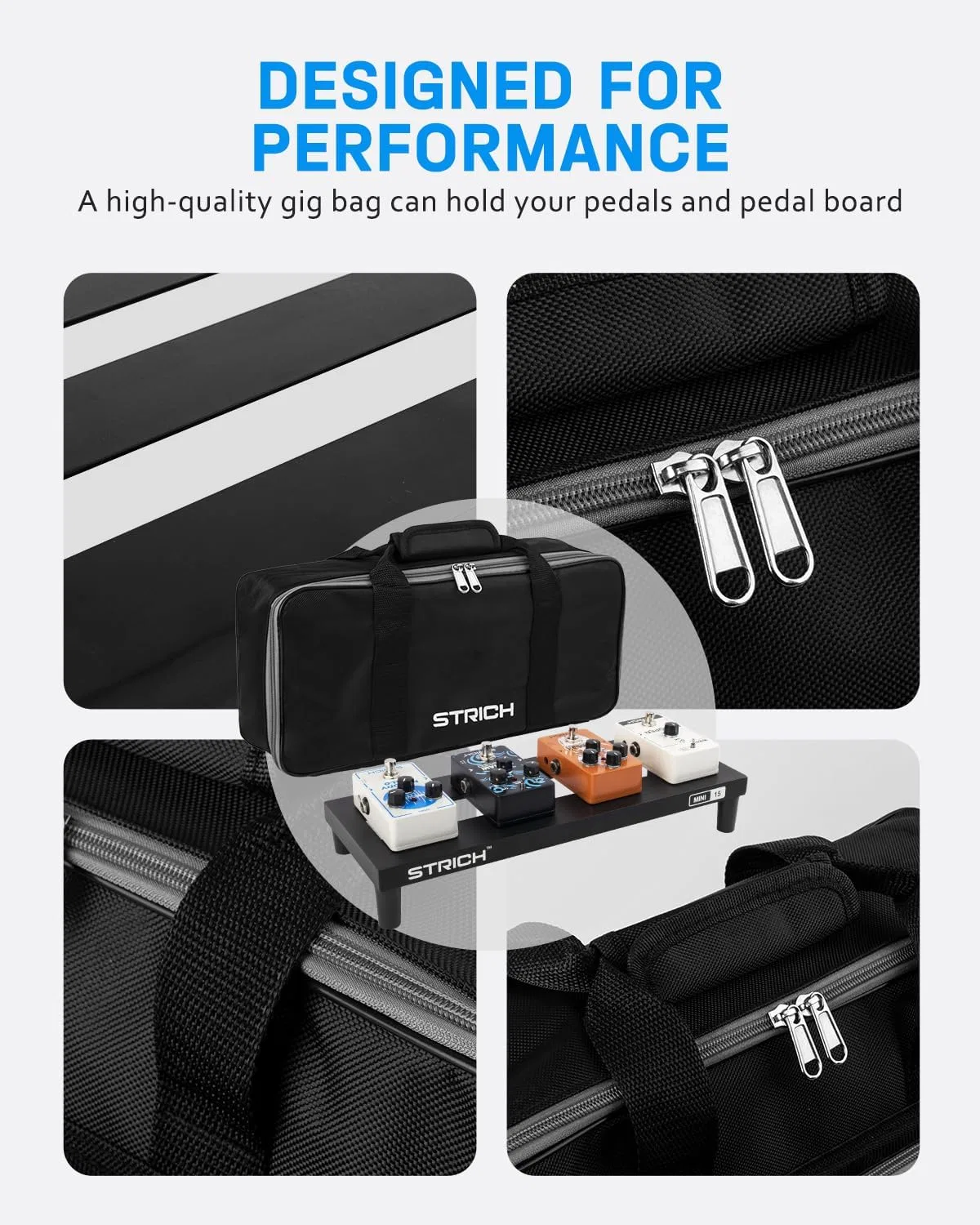 картинка Педалборд для гитары, модель MINI 15, STRICH, Black от магазина Одежда+