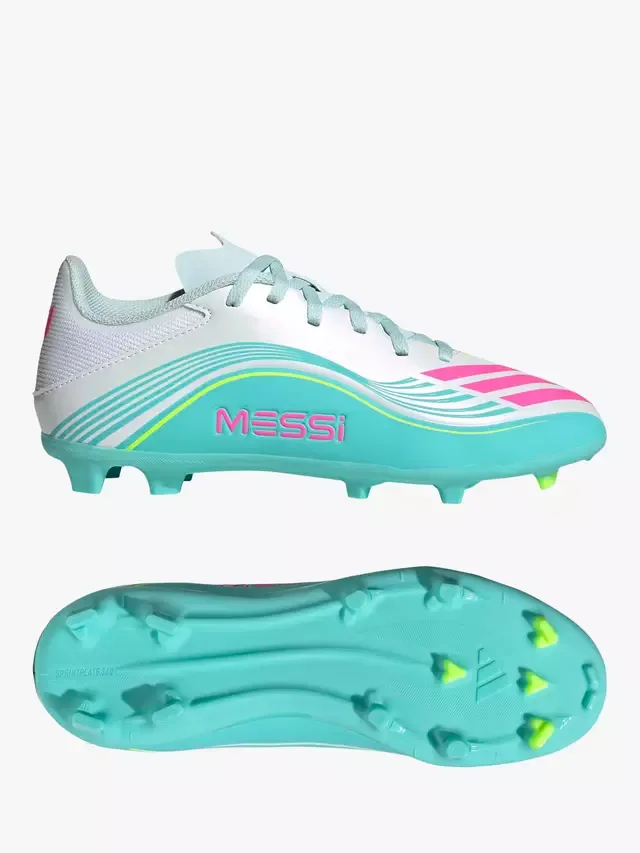 картинка Детские футбольные бутсы F50 Messi League, белые/разноцветные adidas от магазина Одежда+