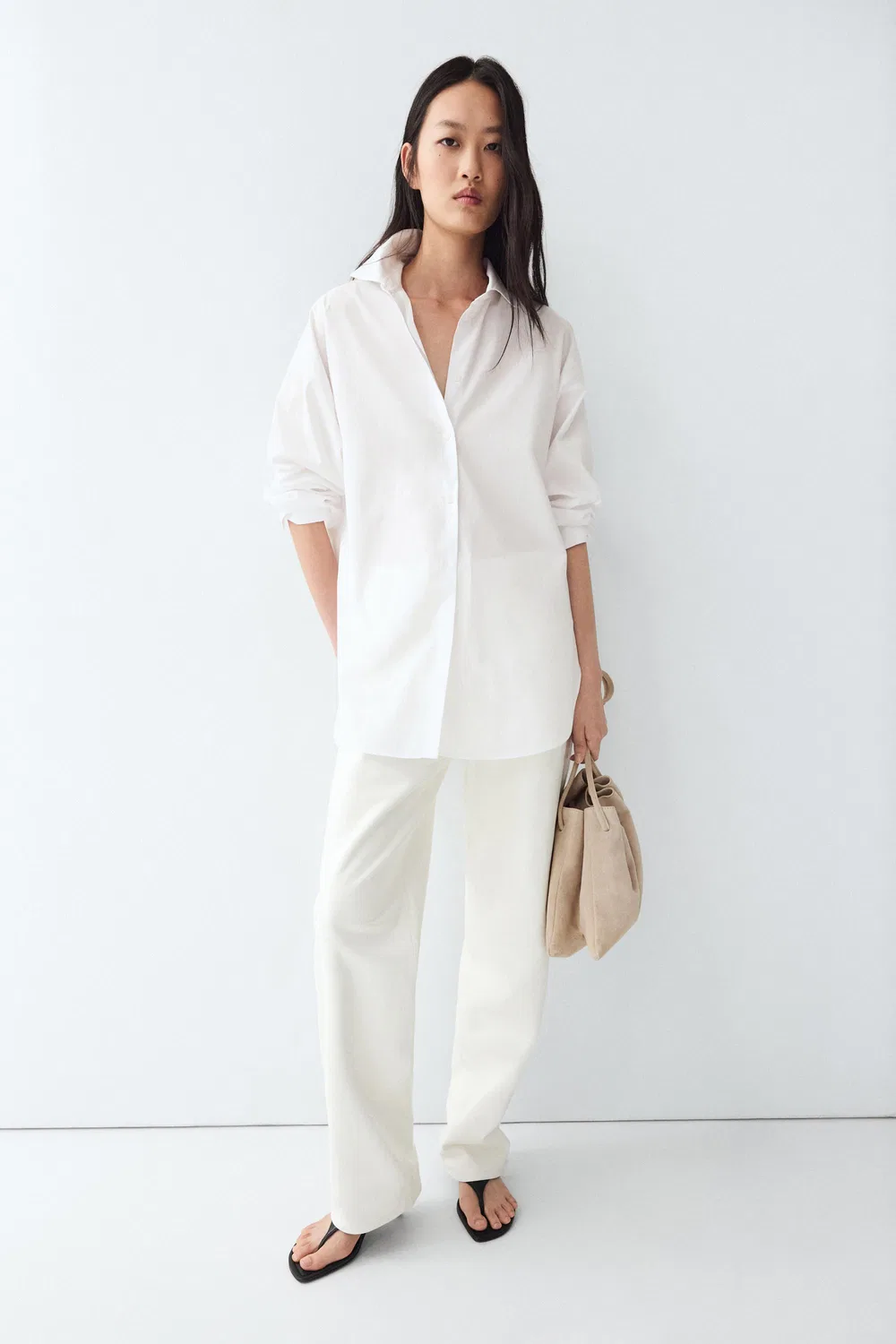 картинка Рубашка Massimo Dutti 100% Cotton Poplin, белый от магазина Одежда+