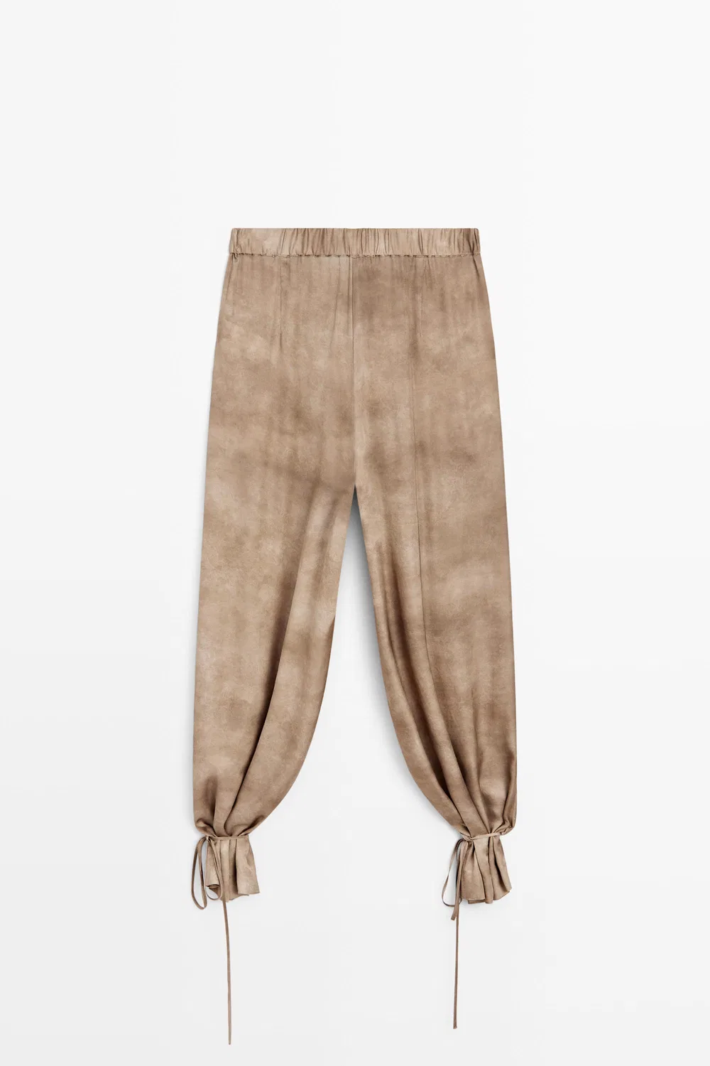 картинка Брюки Massimo Dutti Flowing With Tie-Detail Hem, бежевый от магазина Одежда+