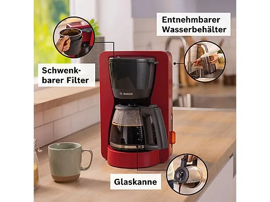 картинка Кофемашина Bosch TKA3M134 MyMoment, красный / темно-красный от магазина Одежда+