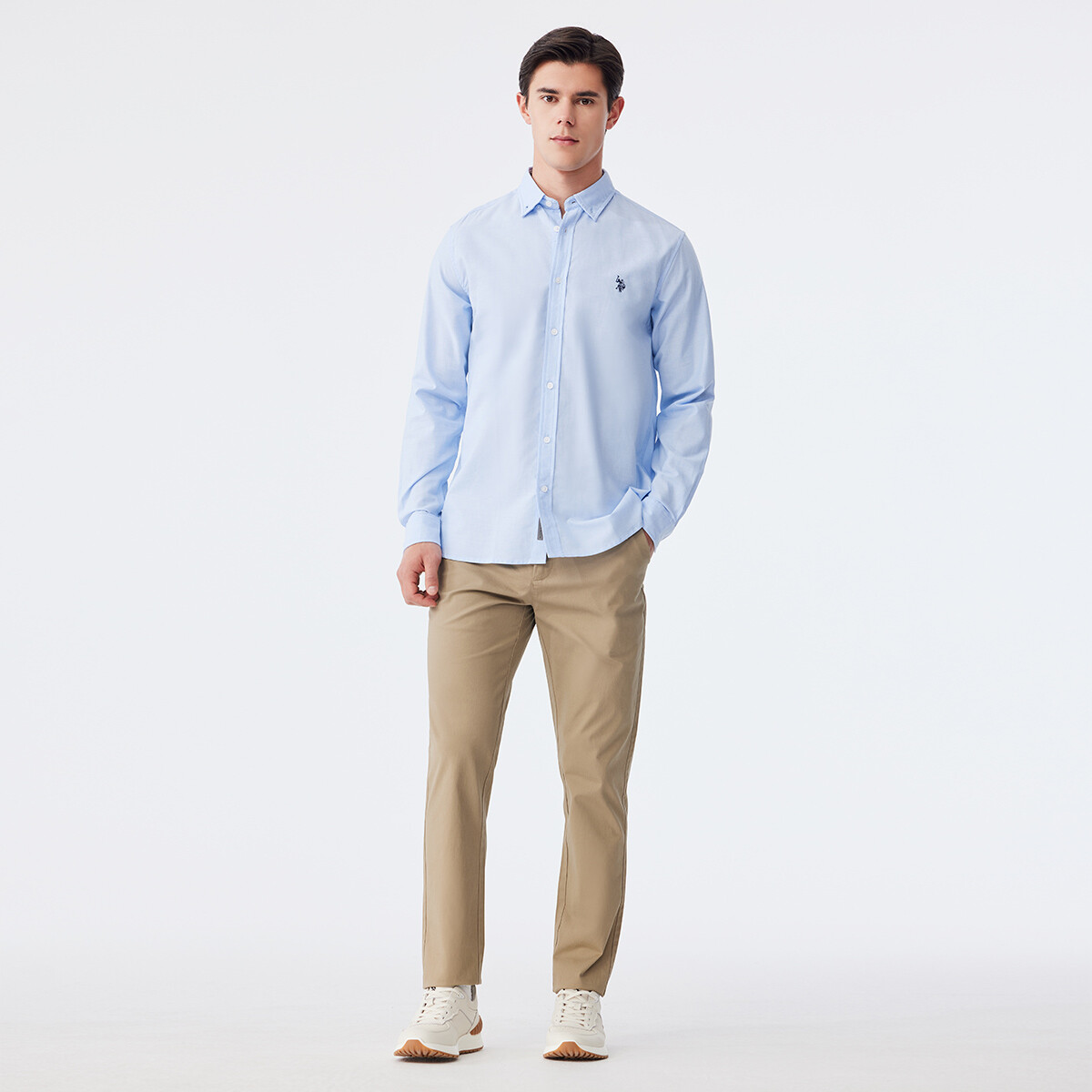картинка Рубашка мужская U.S. Polo Assn., светло-голубая от магазина Одежда+