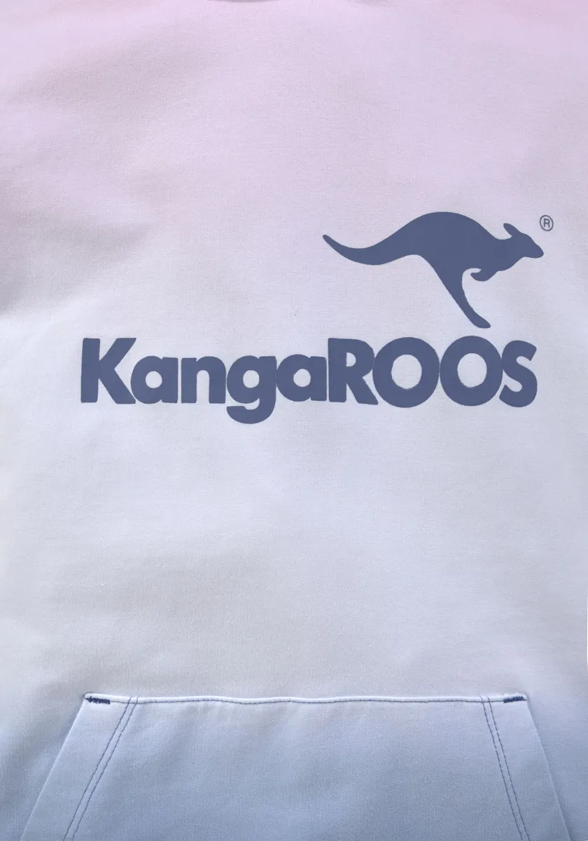 картинка Толстовка KangaROOS с капюшоном в модном цветовом градиенте, голубой от магазина Одежда+