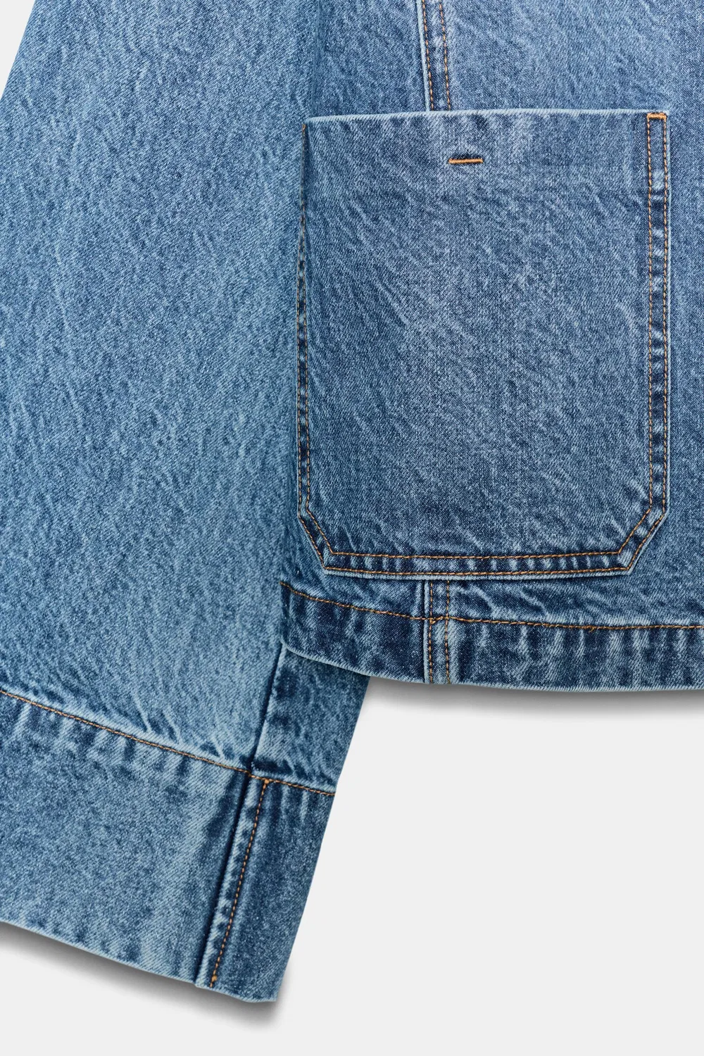 картинка Укороченная джинсовая куртка Z1975 ZARA, Mid-blue от магазина Одежда+