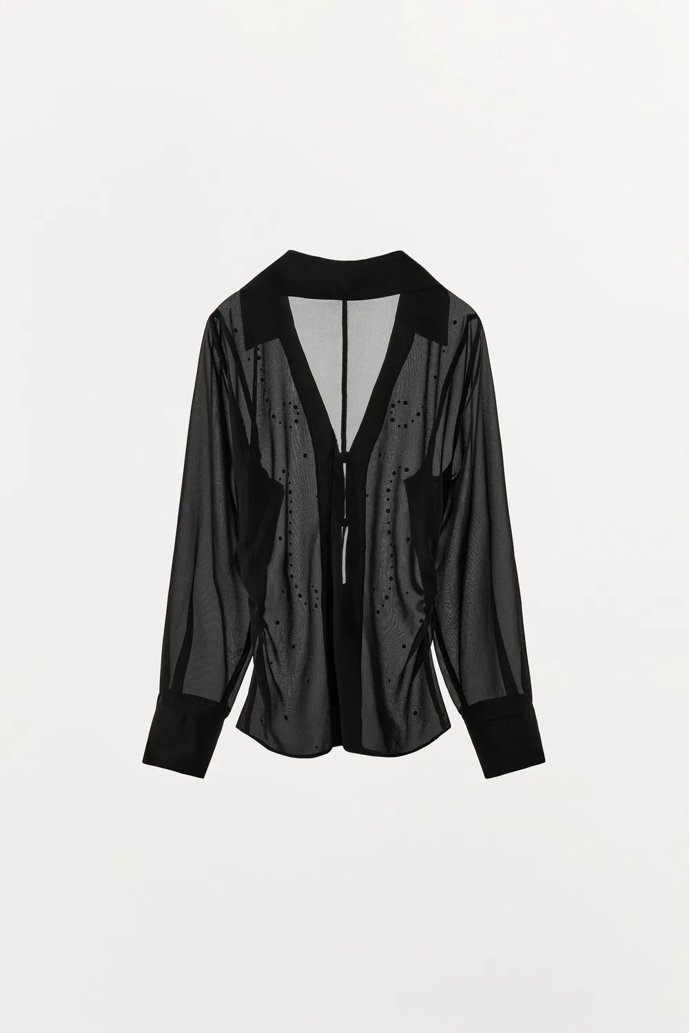 картинка Полупрозрачная рубашка с заклепками ZARA, Black от магазина Одежда+