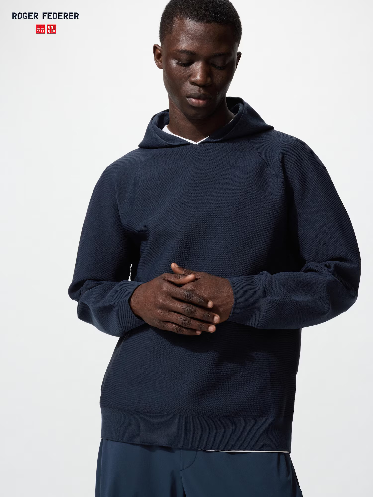 картинка 3D трикотажный пуловер с капюшоном Uniqlo, 69 темно-синий от магазина Одежда+