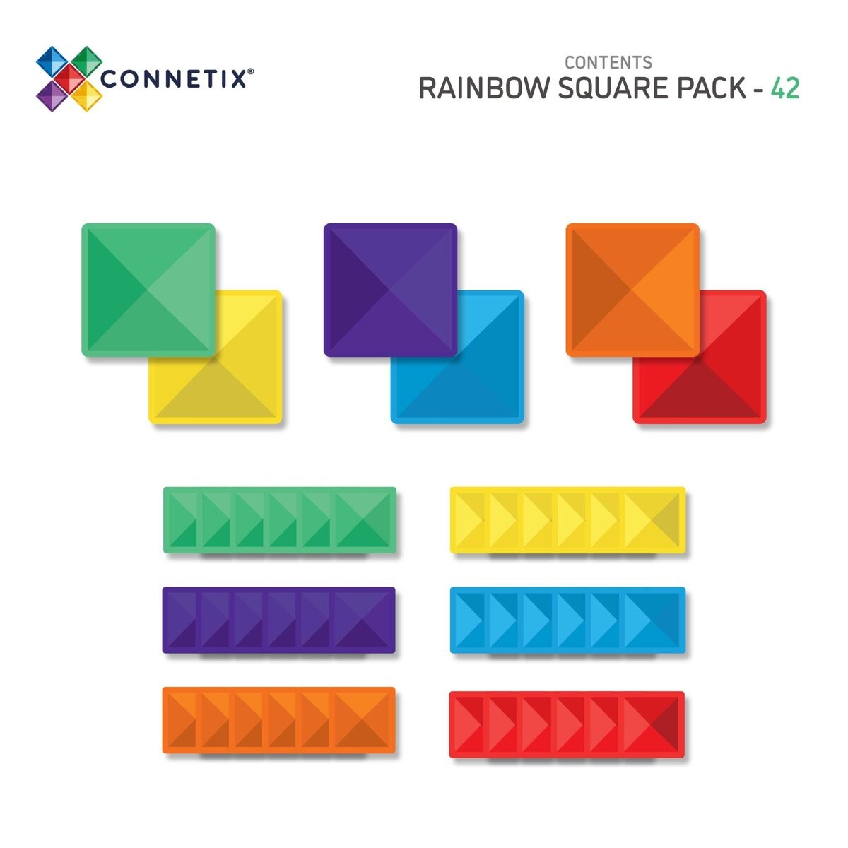 картинка Набор Rainbow Square, 42 магнитных блока Connetix от магазина Одежда+