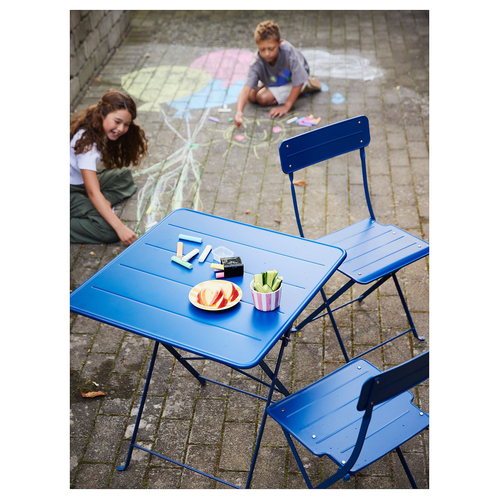 картинка Складной стол SUNDSÖ IKEA, 65x65, темно-синий от магазина Одежда+