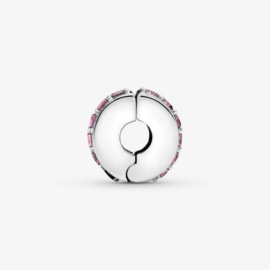 картинка Шарм-клипса Pandora Sparkling Row, серебро/розовый цирконий от магазина Одежда+