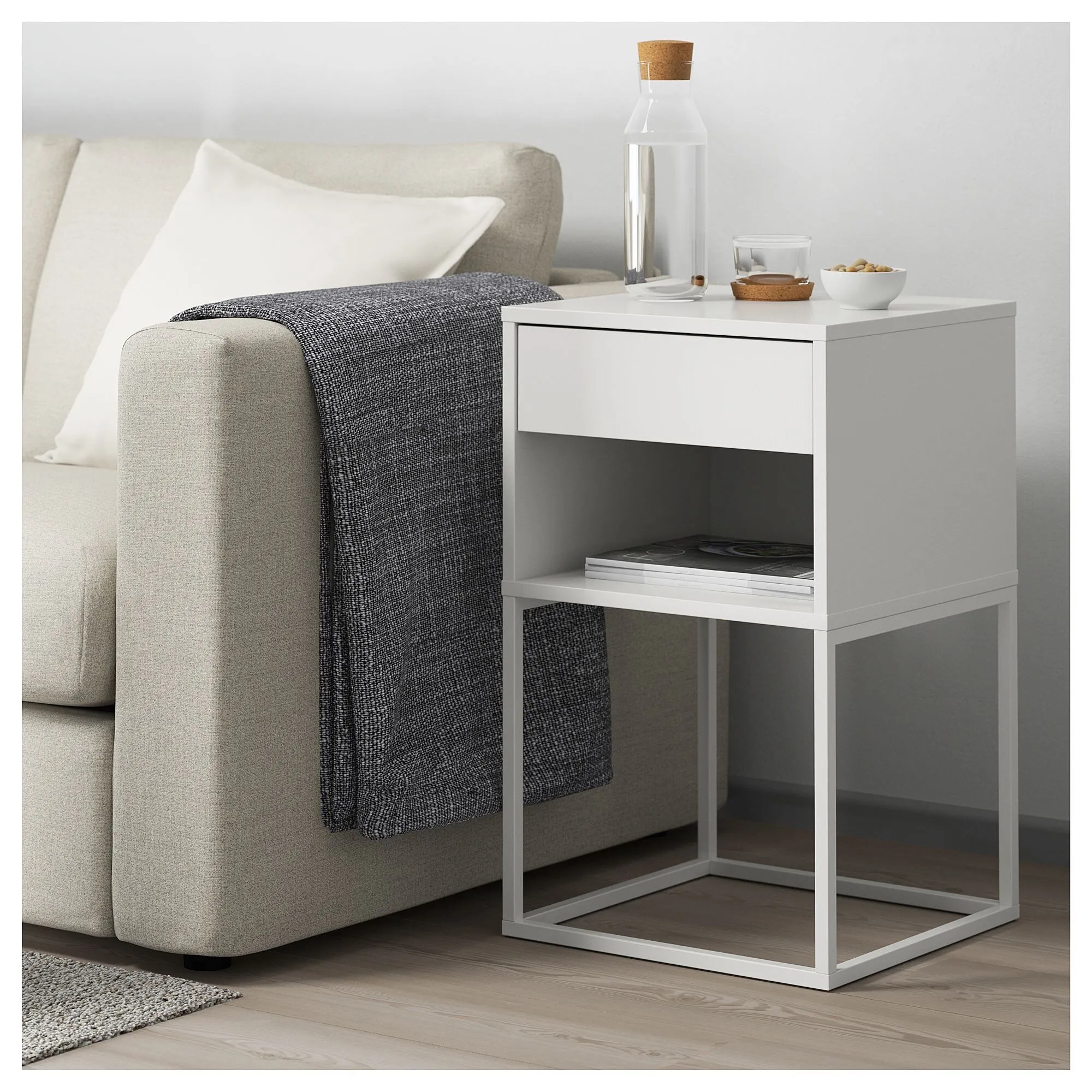 картинка Прикроватная тумба IKEA VIKHAMMER, 40x39х65 см, белый от магазина Одежда+