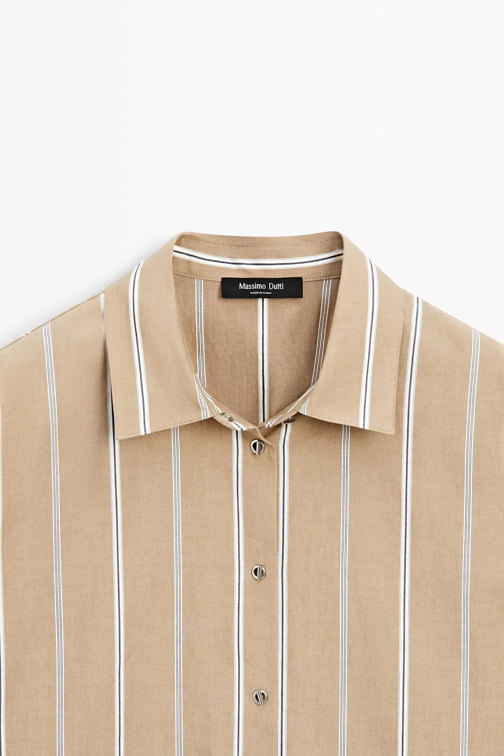 картинка Рубашка Massimo Dutti Striped With Button Detail, коричневый от магазина Одежда+
