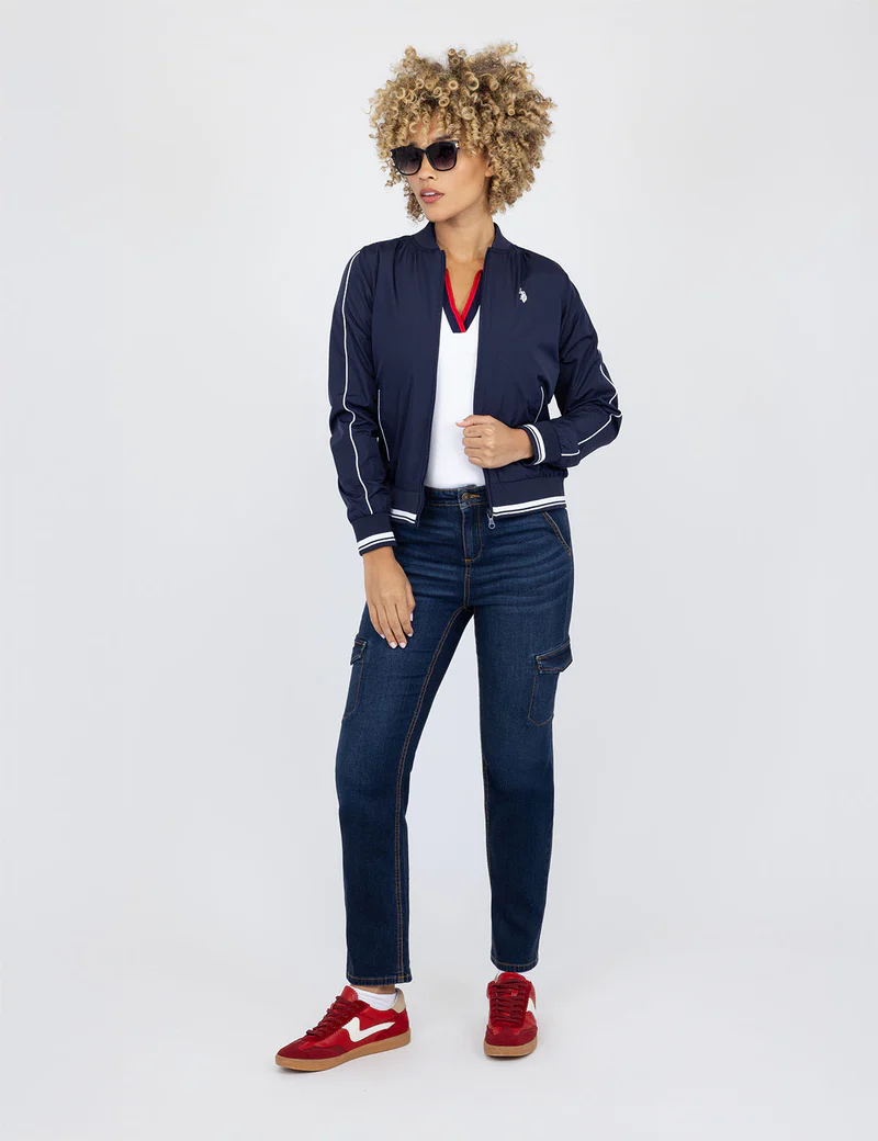 картинка Бомбер U.S. Polo Assn Solid, темно-синий от магазина Одежда+