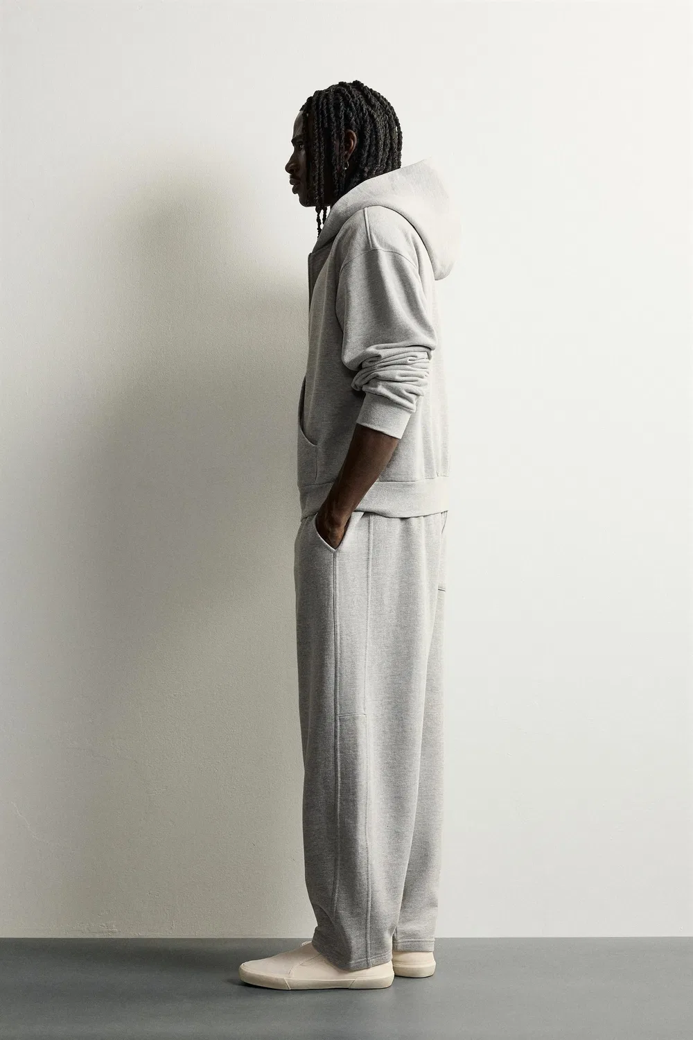 картинка Простая толстовка свободного кроя на молнии. ZARA, Grey marl от магазина Одежда+