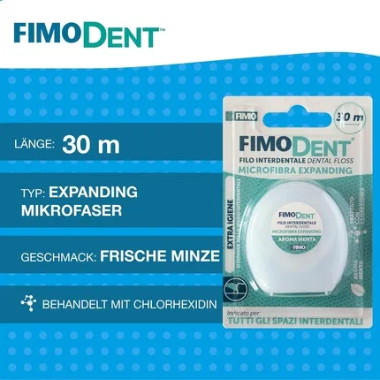 картинка Зубная нить 30 м микроволокно Fimodent, White от магазина Одежда+