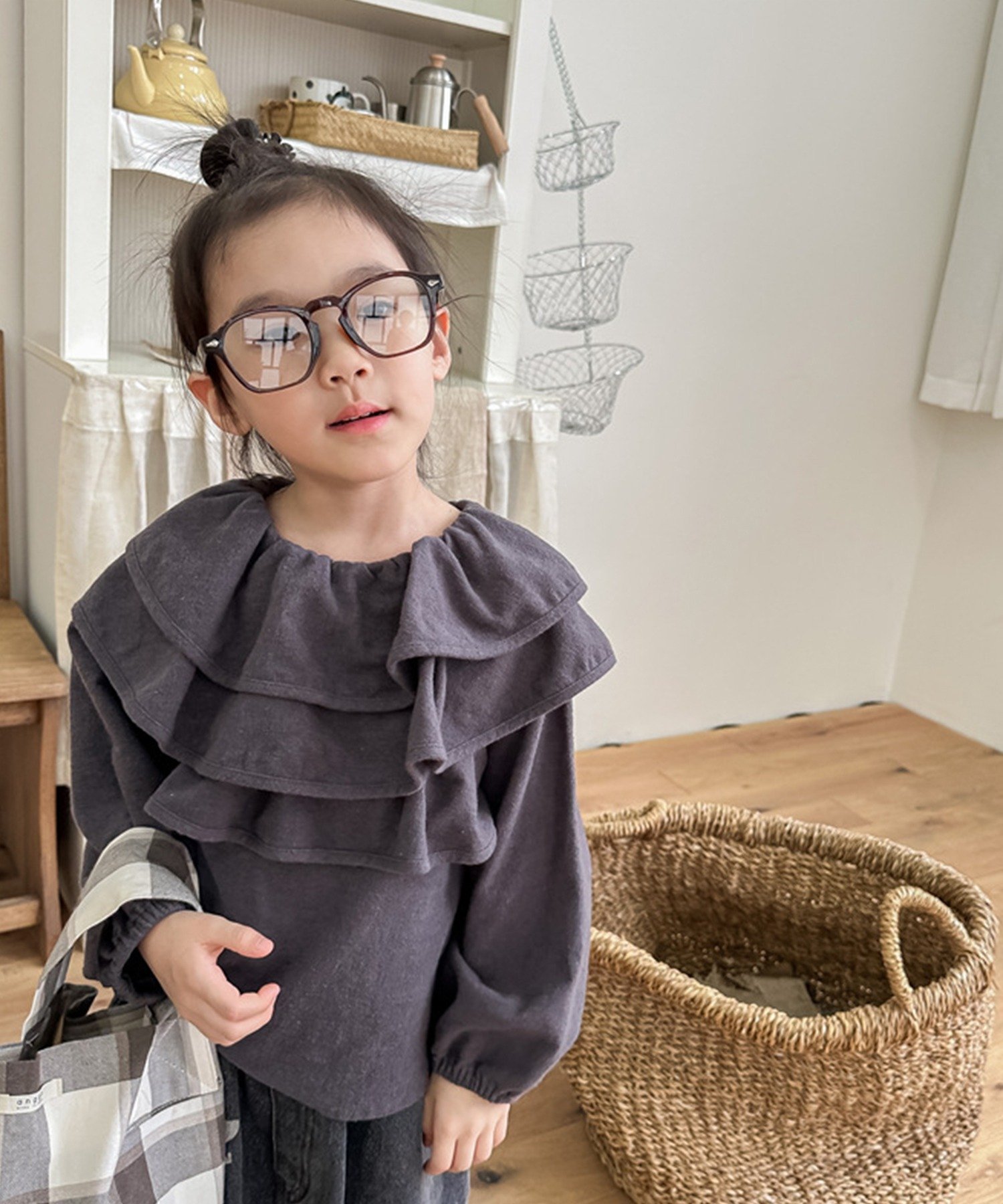 картинка Топ с оборками Aimoha Kids, Dark Gray от магазина Одежда+
