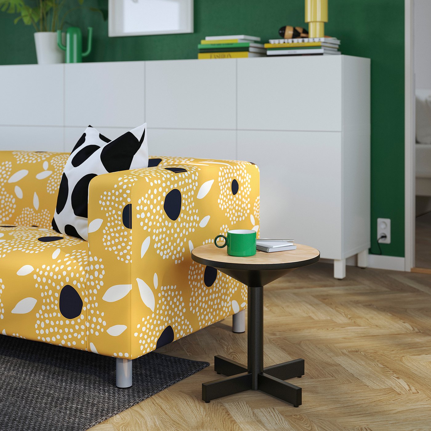 картинка Кофейный столик, сосновый шпон/черный IKEA Grimsarbo от магазина Одежда+