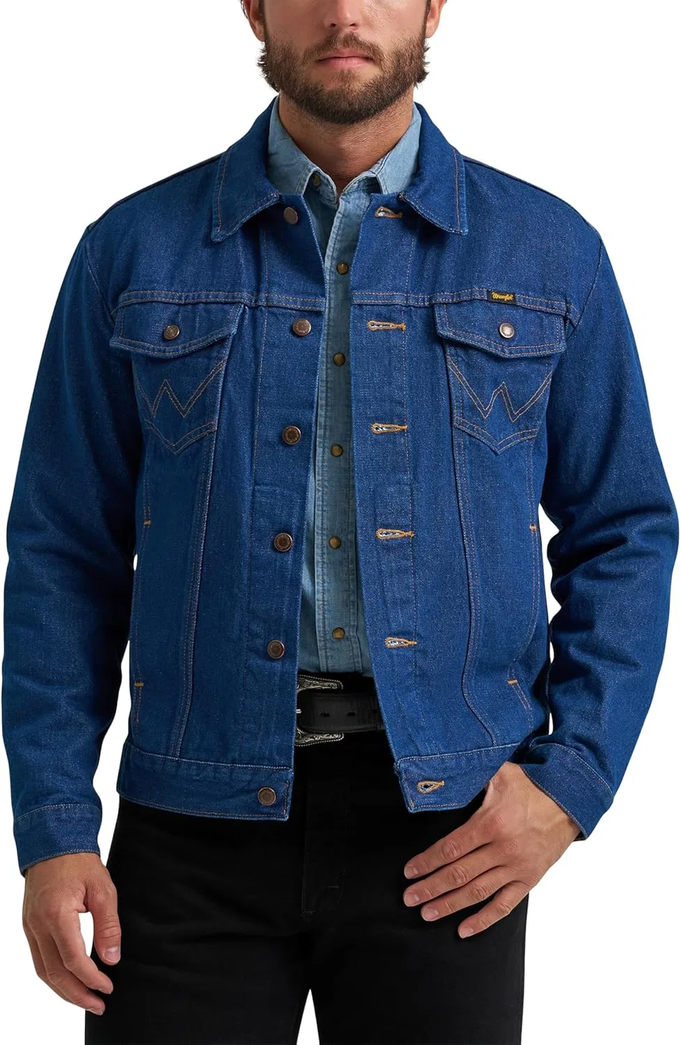 картинка Мужская джинсовая куртка Wrangler в ковбойском стиле без подкладки от магазина Одежда+