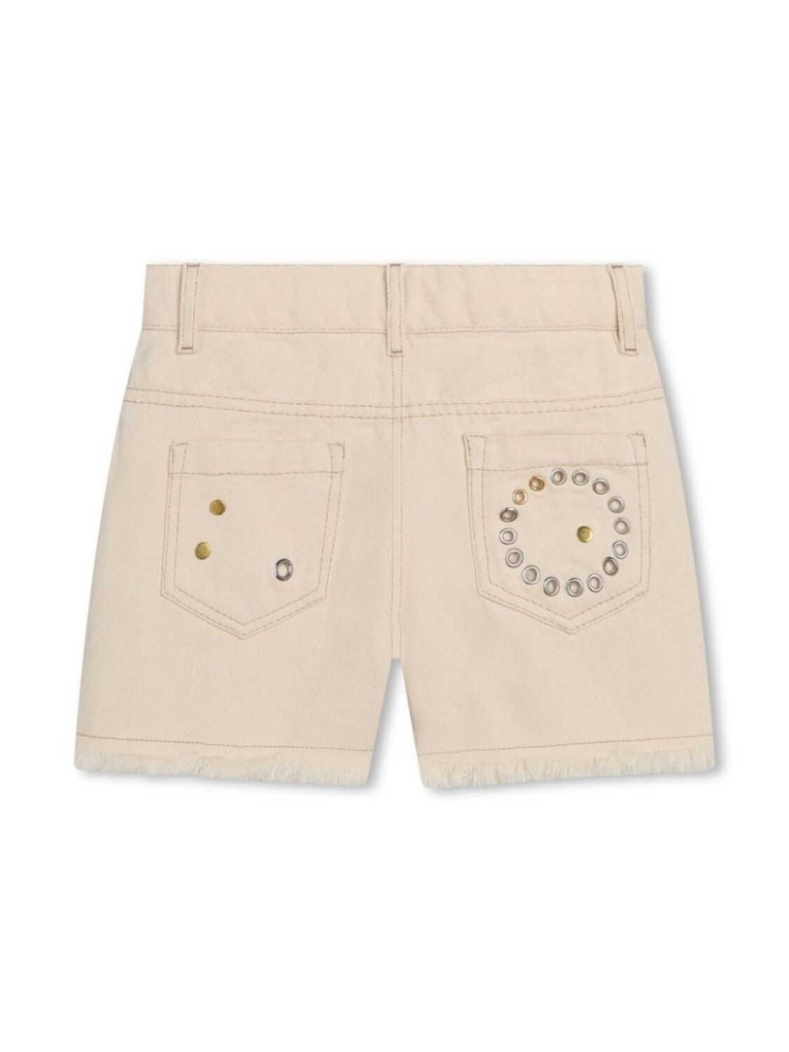 картинка Chloé Kids джинсовые шорты с люверсами, нейтральный цвет от магазина Одежда+