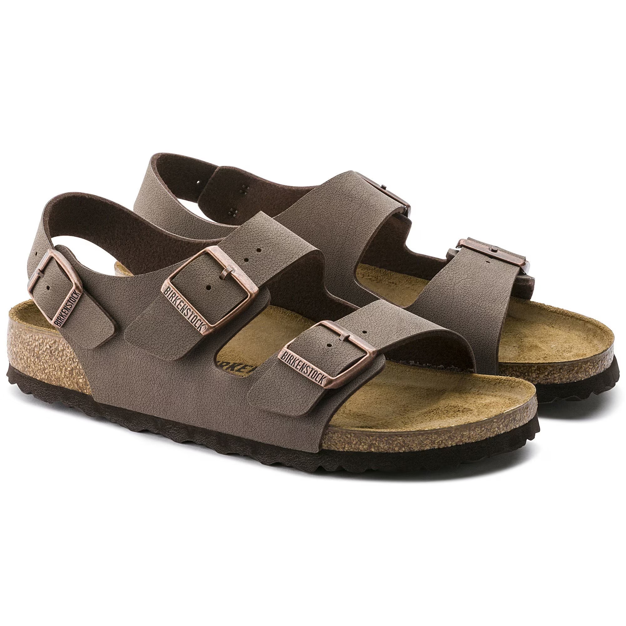 картинка Сандалии Birkenstock Milano Birko-Flor Nubuk, коричневый от магазина Одежда+