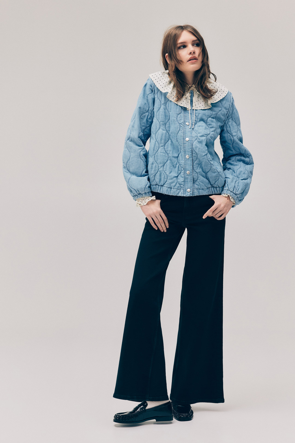 картинка Куртка H&M Quilted Denim, светло-синий от магазина Одежда+