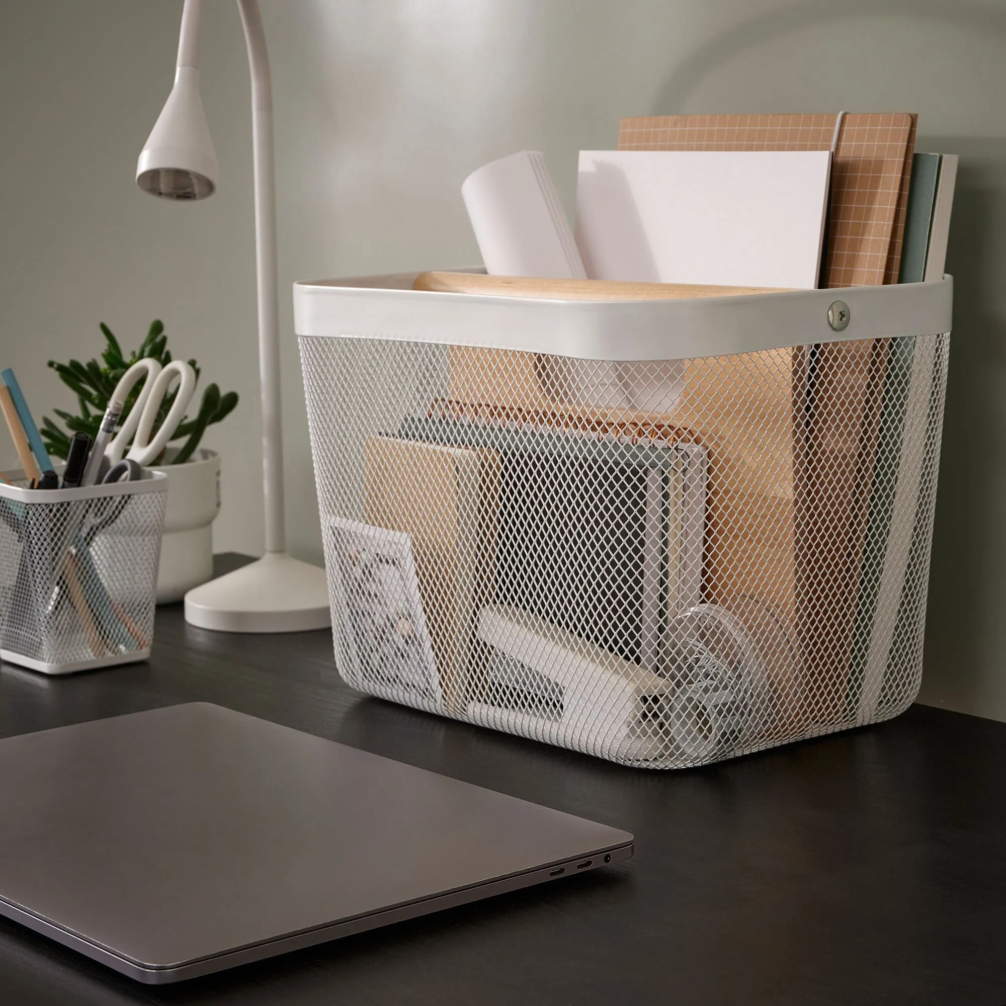 картинка Корзина, белая, 33x24x23 см, RISATORP IKEA от магазина Одежда+