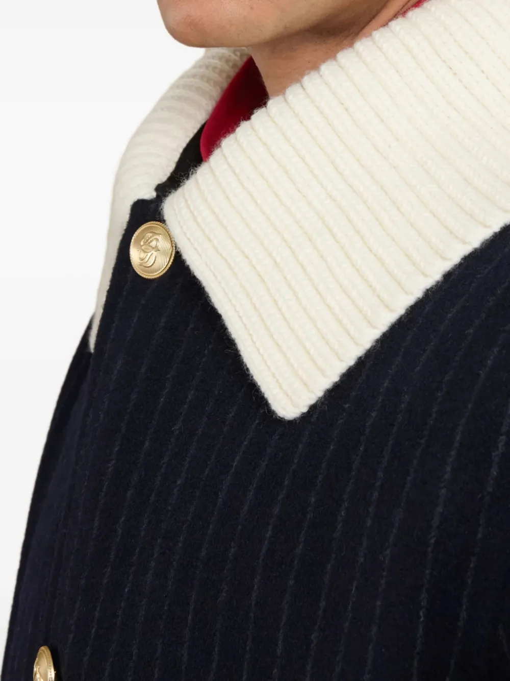 картинка Пальто в полоску Le Manteau Drôle De Monsieur, синий от магазина Одежда+