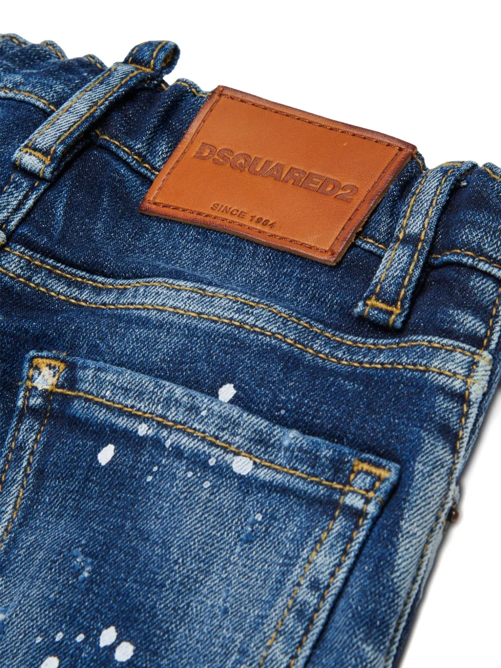 картинка Джинсы с эффектом разбрызганной краски Dsquared2 Kids, синий от магазина Одежда+