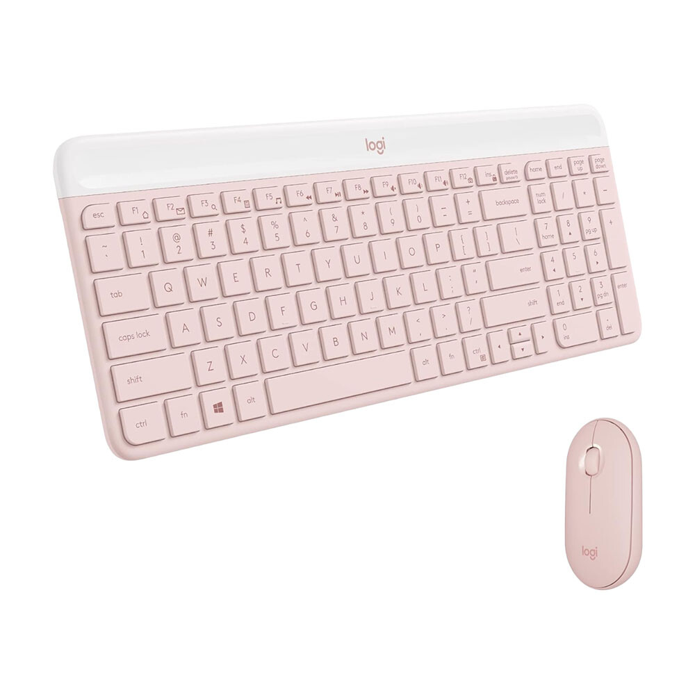 картинка Беспроводная клавиатура Logitech MK470 Slim, plus mouse, розовый, английская раскладка от магазина Одежда+