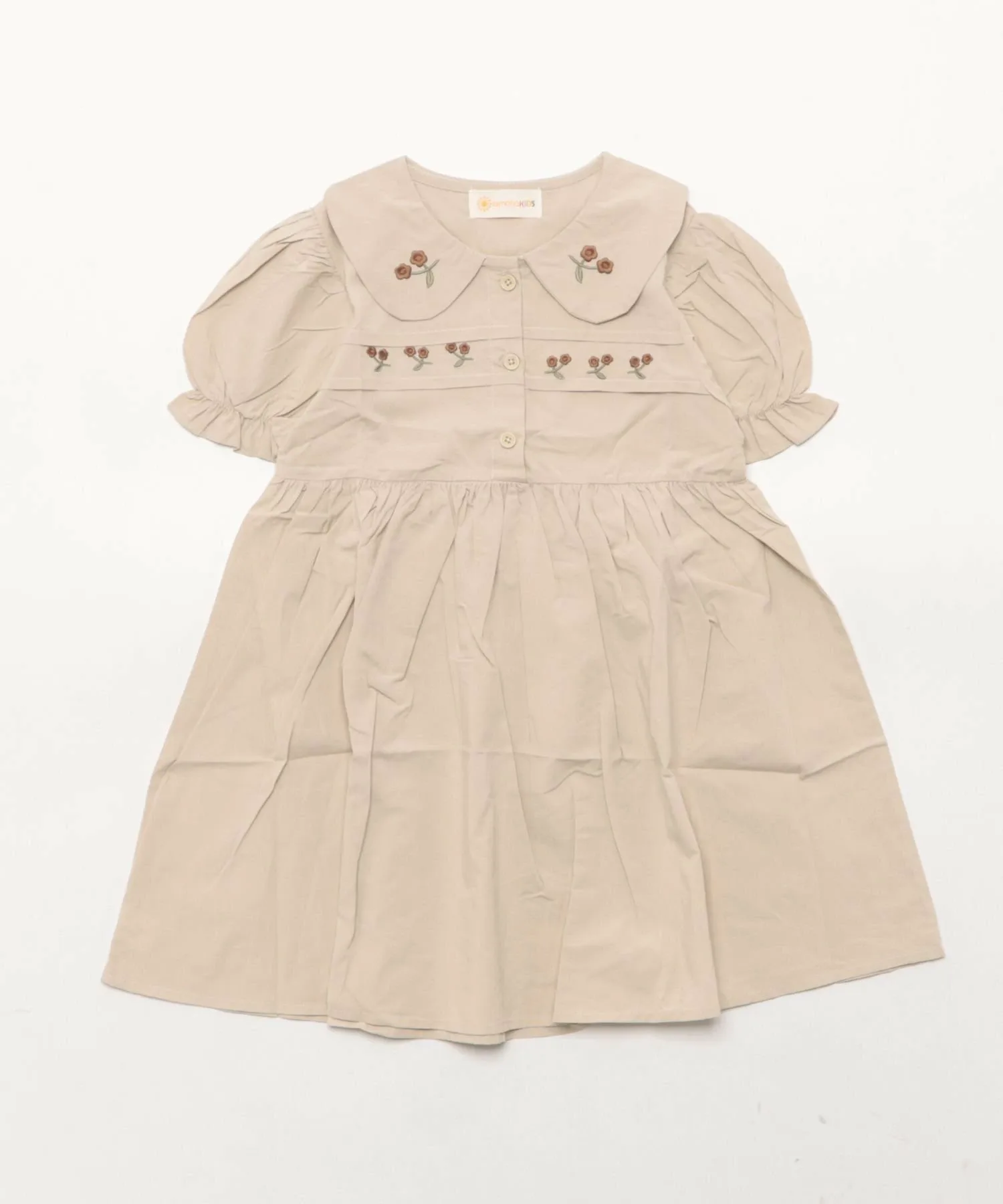 картинка Платье-рубашка с вышивкой Aimoha Kids, Light beige от магазина Одежда+