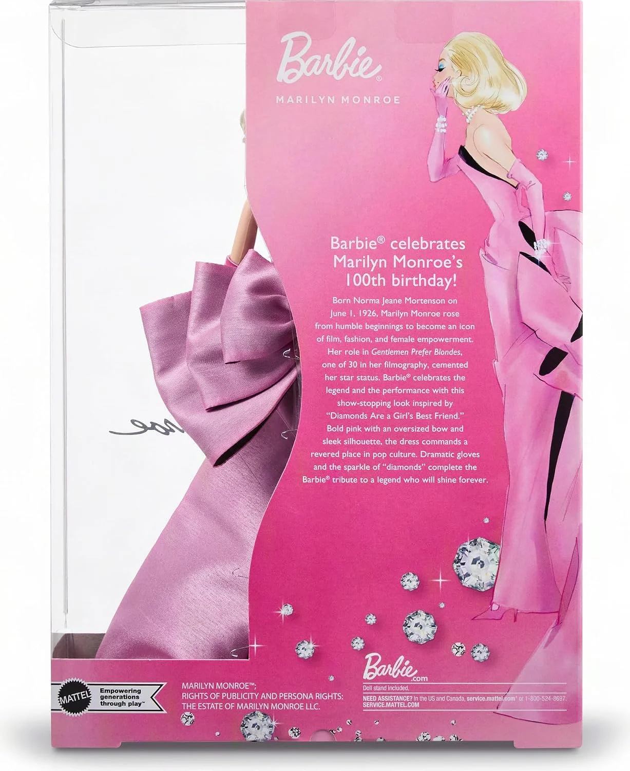 картинка Коллекционная кукла Barbie Marilyn Monroe Signature, розовое платье от магазина Одежда+