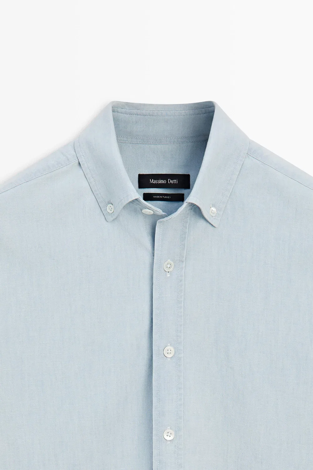 картинка Рубашка Massimo Dutti 100% Cotton Denim, небесно-голубой от магазина Одежда+