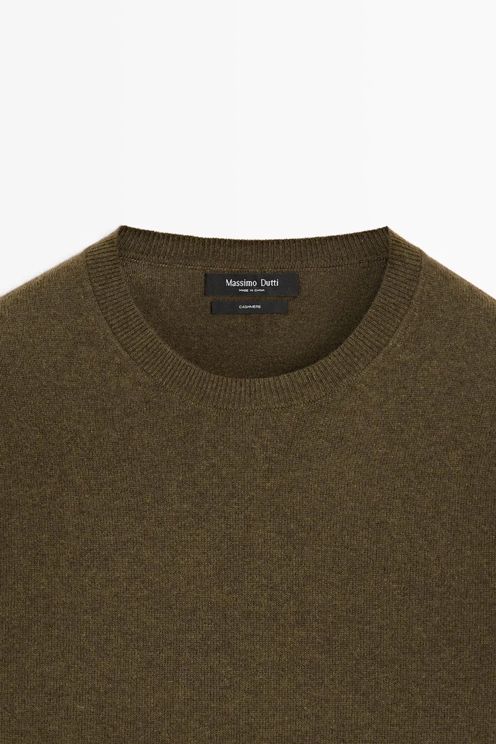 картинка Свитер Massimo Dutti 100% Cashmere Round Neck Knit, хаки от магазина Одежда+