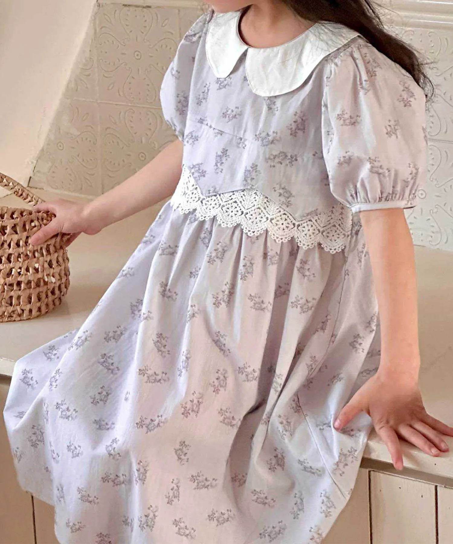 картинка Платье с цветочным принтом Aimoha Kids, blue от магазина Одежда+