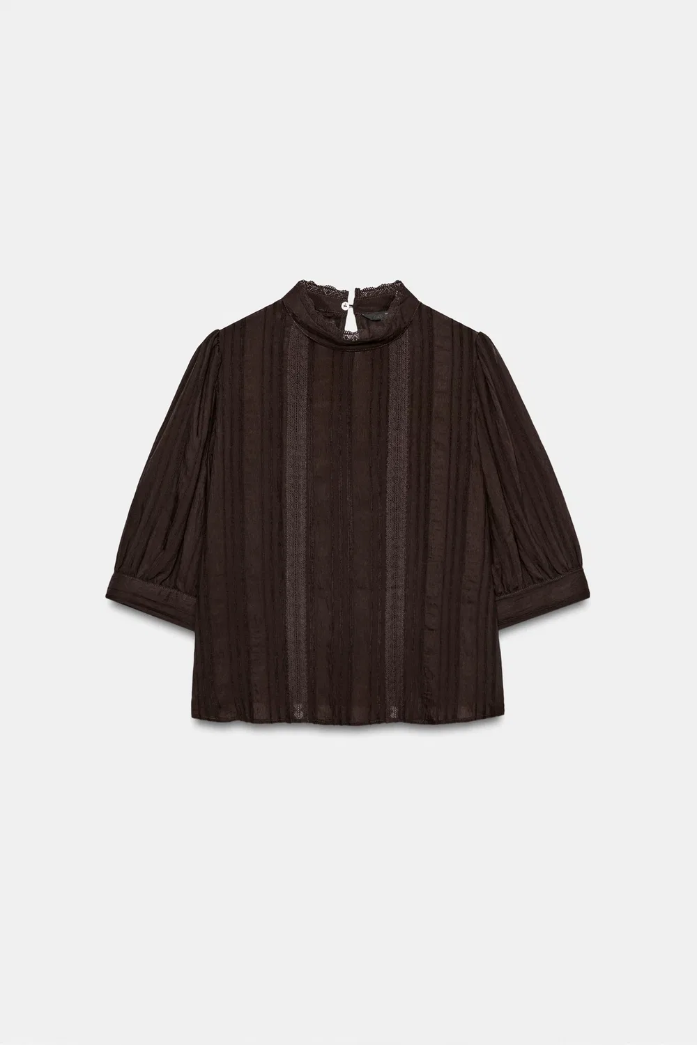 картинка Романтическая кружевная рубашка ZARA, Dark brown от магазина Одежда+