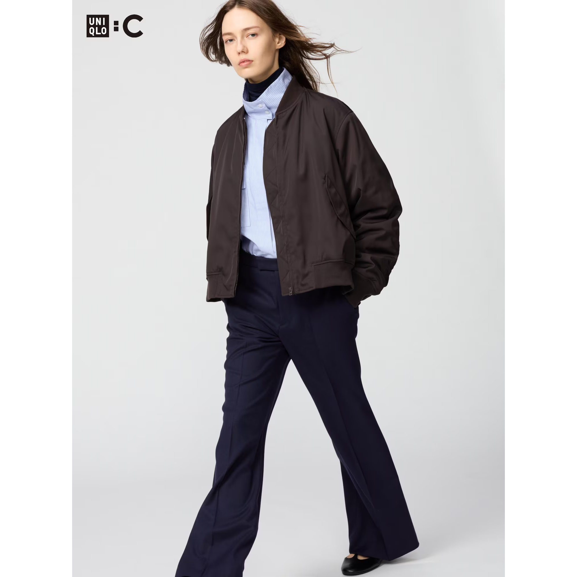 картинка Куртка-бомбер Uniqlo женская, 38 темно-коричневый от магазина Одежда+