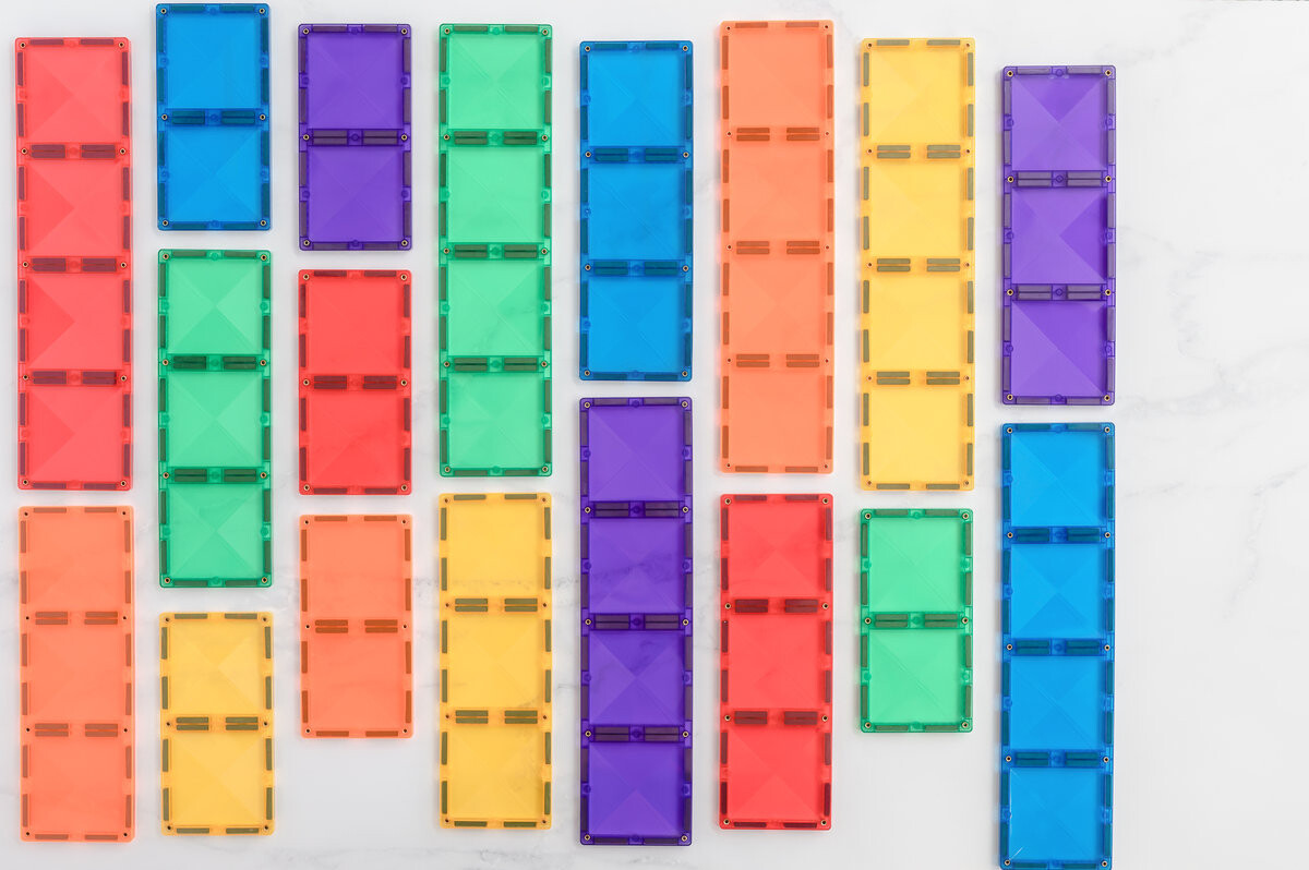картинка Магнитные блоки Rainbow Rectangle Pack, 18 элементов Connetix от магазина Одежда+