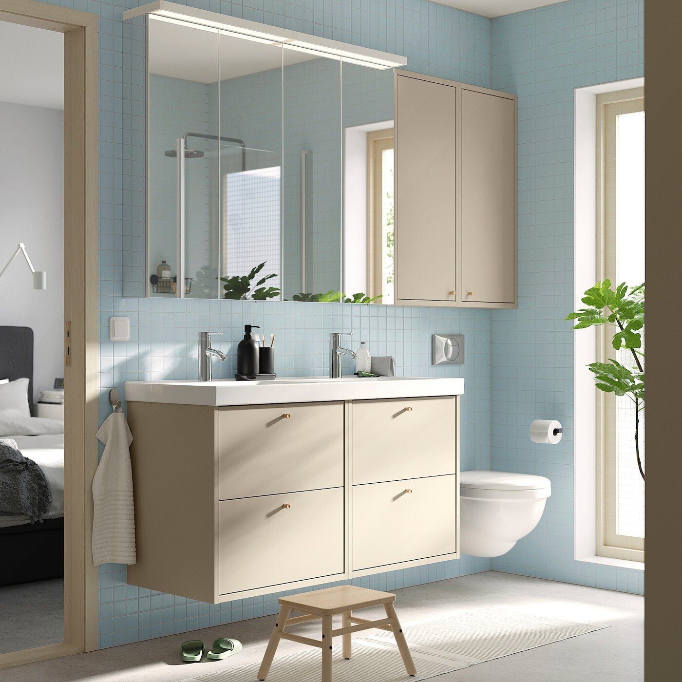 картинка Шкаф Ikea Havback, 40х15х95 см, бежевый от магазина Одежда+