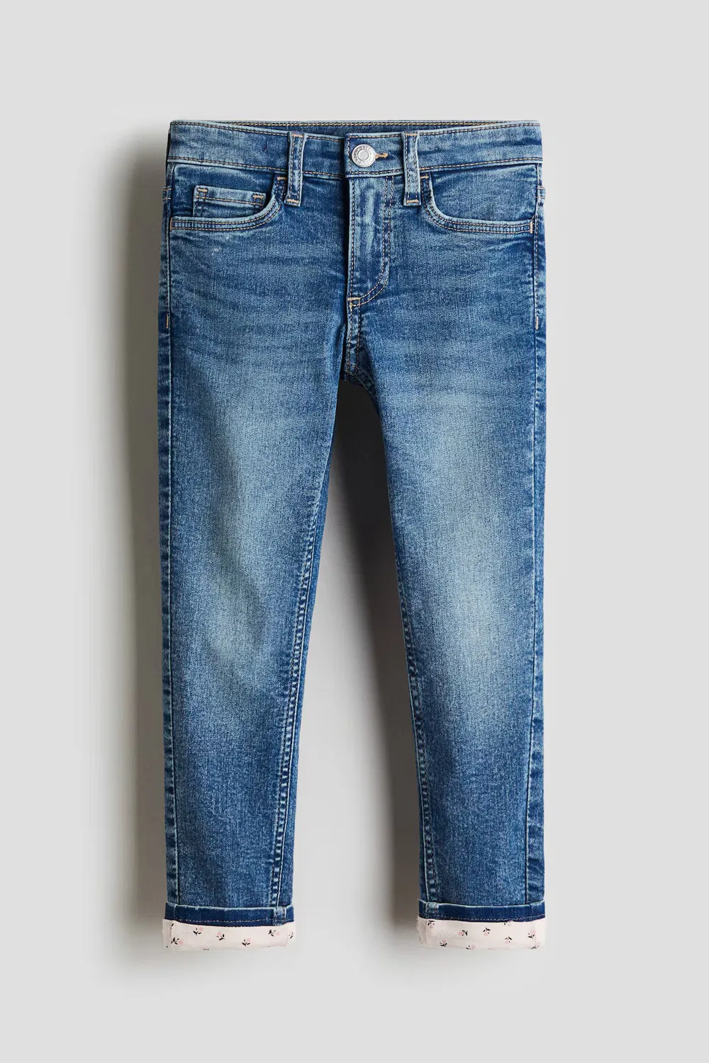 картинка Узкие джинсы на подкладке H&M, Denimblau/Geblümt от магазина Одежда+
