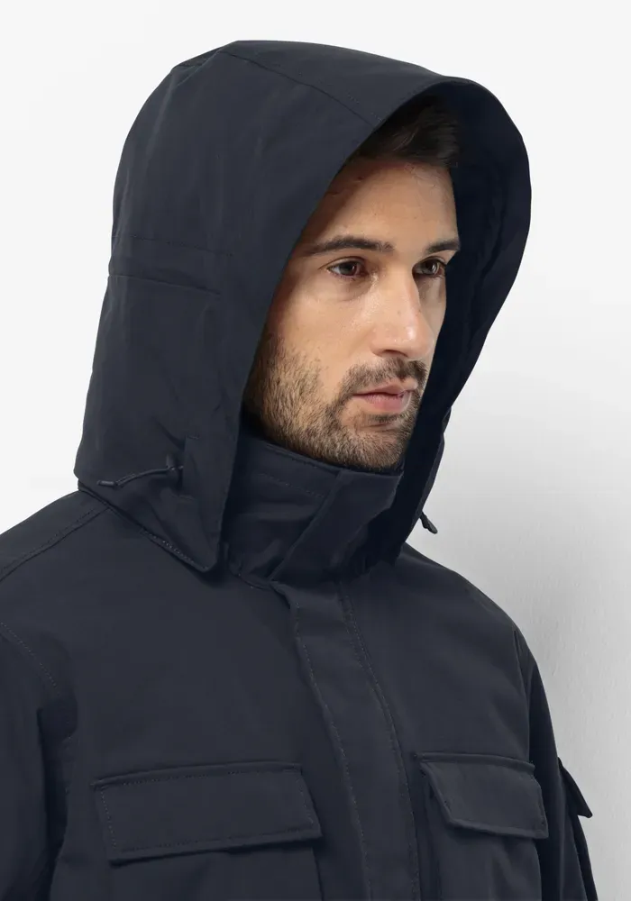 картинка Парка Jack Wolfskin "GLACIER CANYON PARKA", с капюшоном, синий от магазина Одежда+