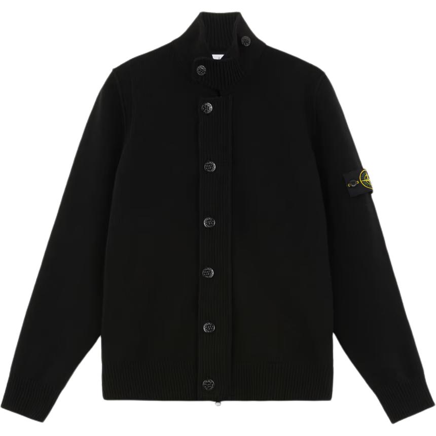 картинка Кардиган Stone Island High Neck Buttoned, черный от магазина Одежда+