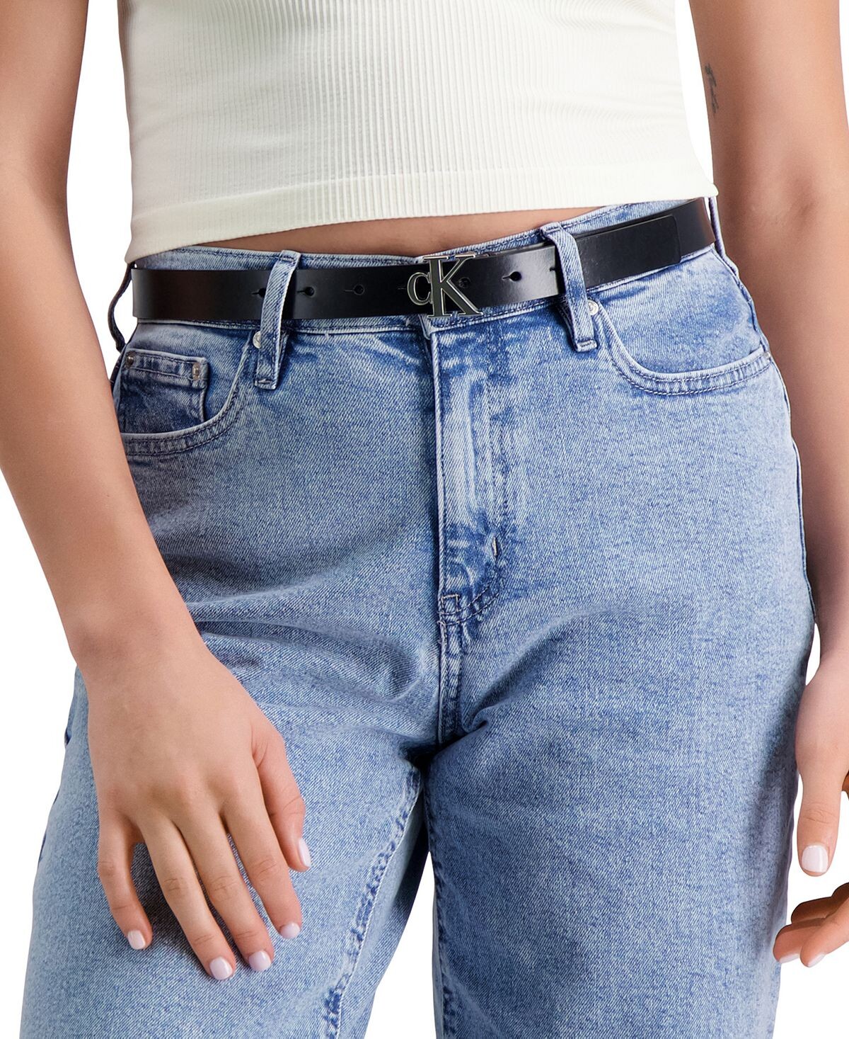 картинка Женский узкий ремень Calvin Klein с монограммой от магазина Одежда+
