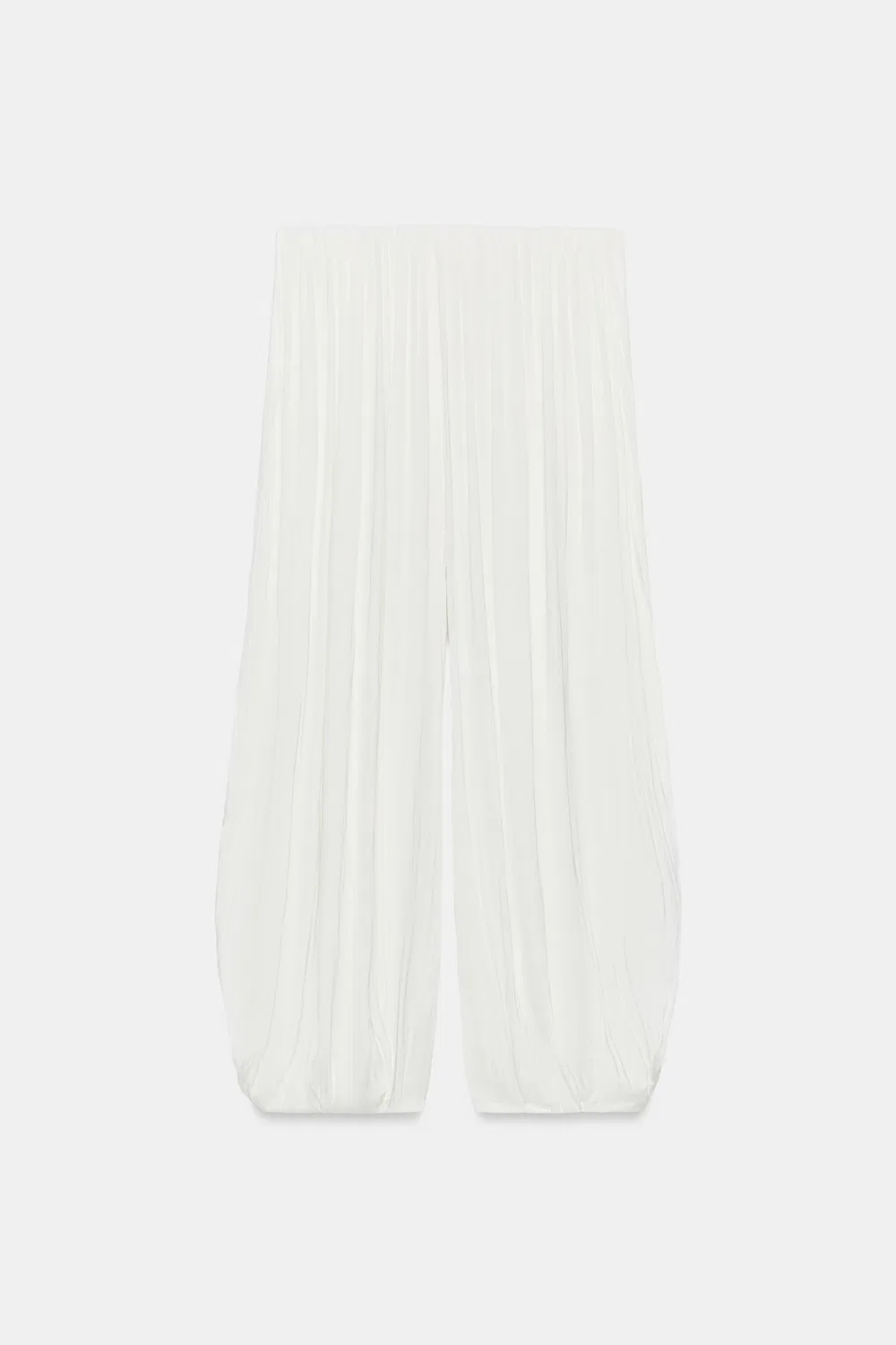 картинка Атласные плесенья брюки ZARA, Oyster-white от магазина Одежда+