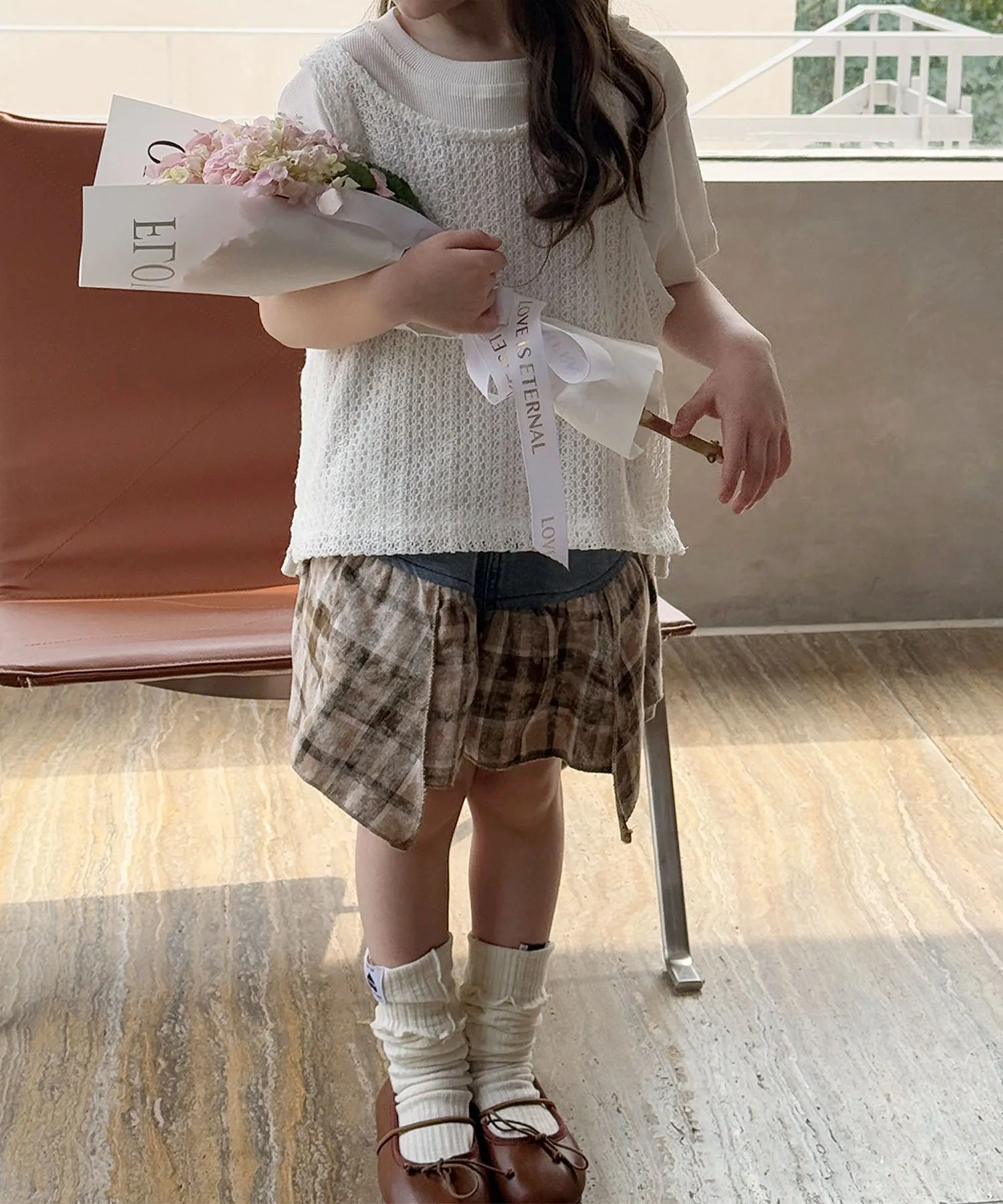 картинка Джинсовая юбка в клетку Aimoha Kids, blue от магазина Одежда+