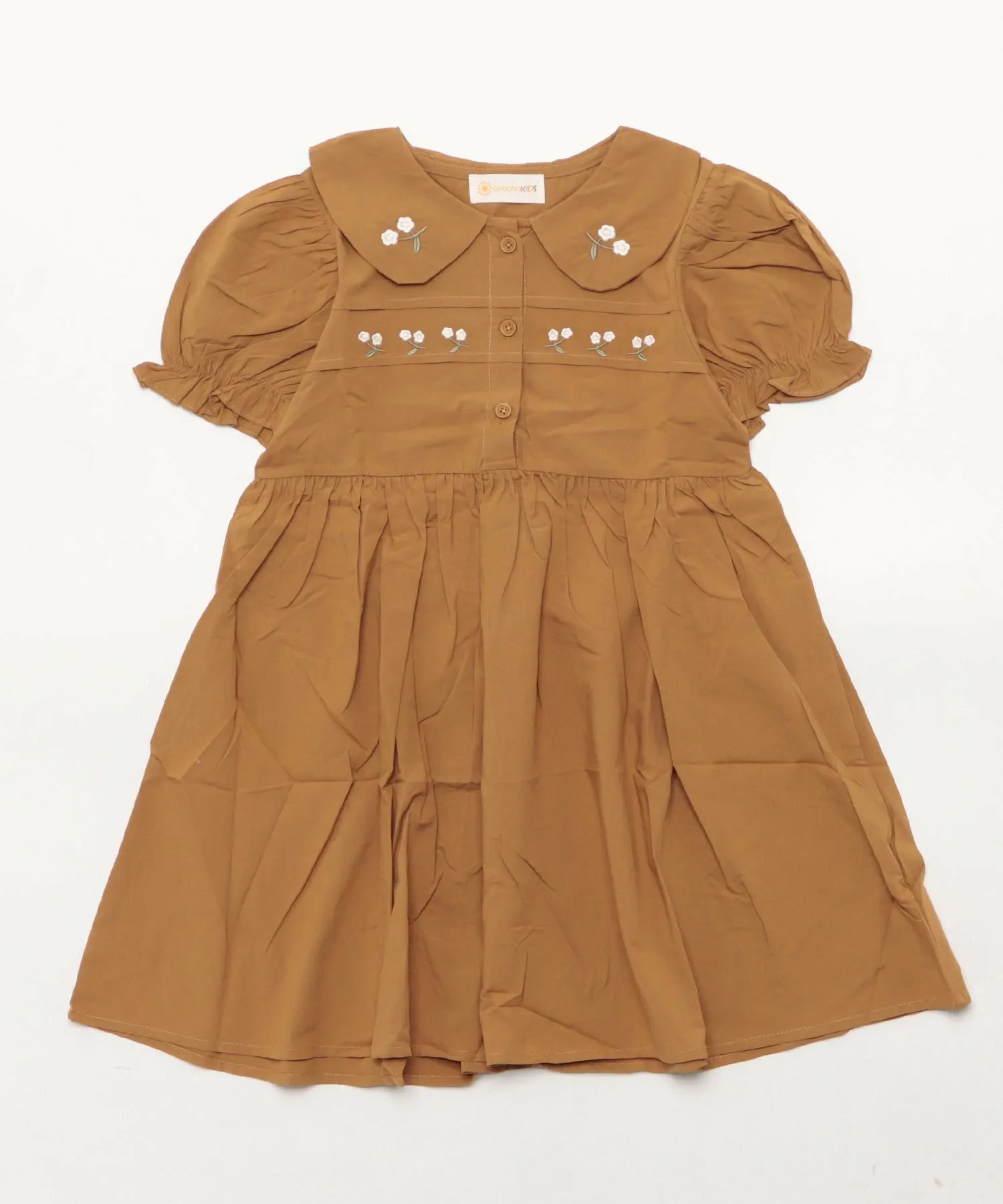 картинка Платье-рубашка с вышивкой Aimoha Kids, orange от магазина Одежда+