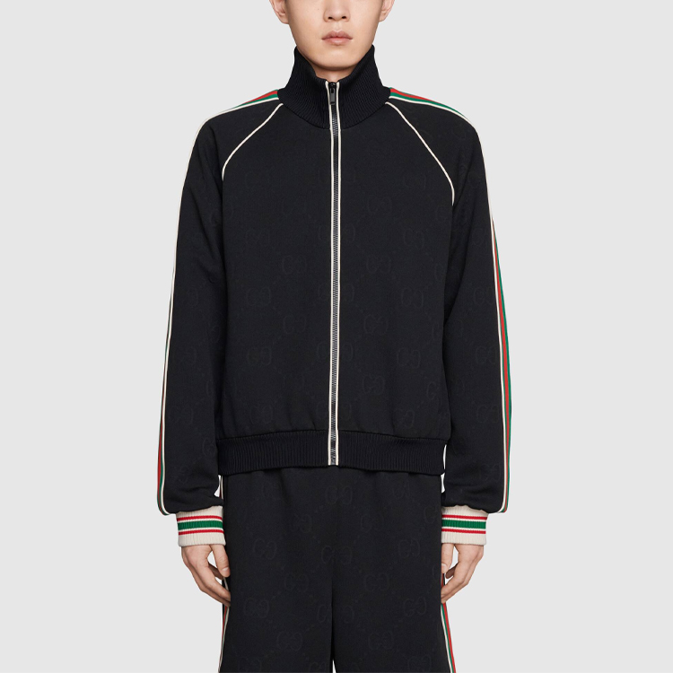 картинка Куртка Gucci GG Jacquard Jersey Zip, черный от магазина Одежда+