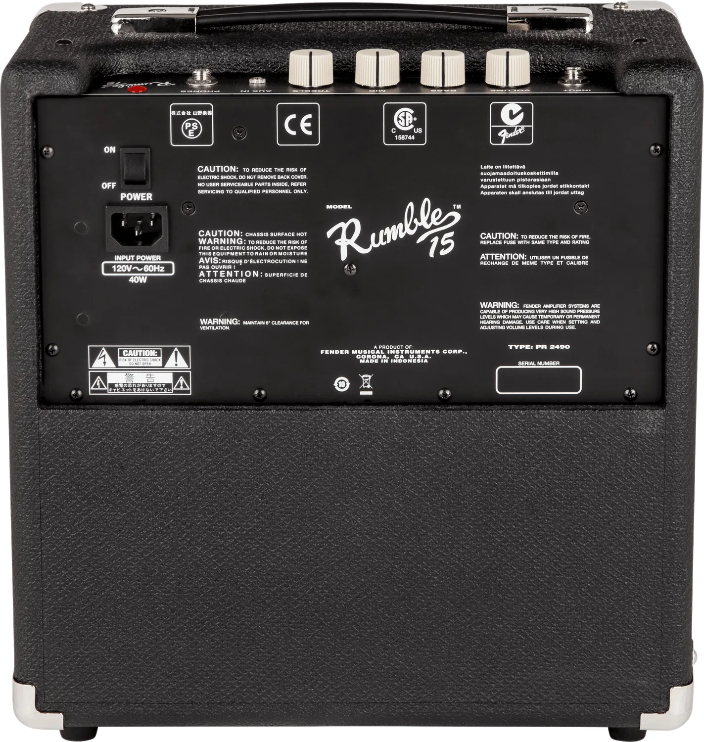 картинка Комбоусилитель 15 Вт Fender Rumble 15, Black and Silver от магазина Одежда+