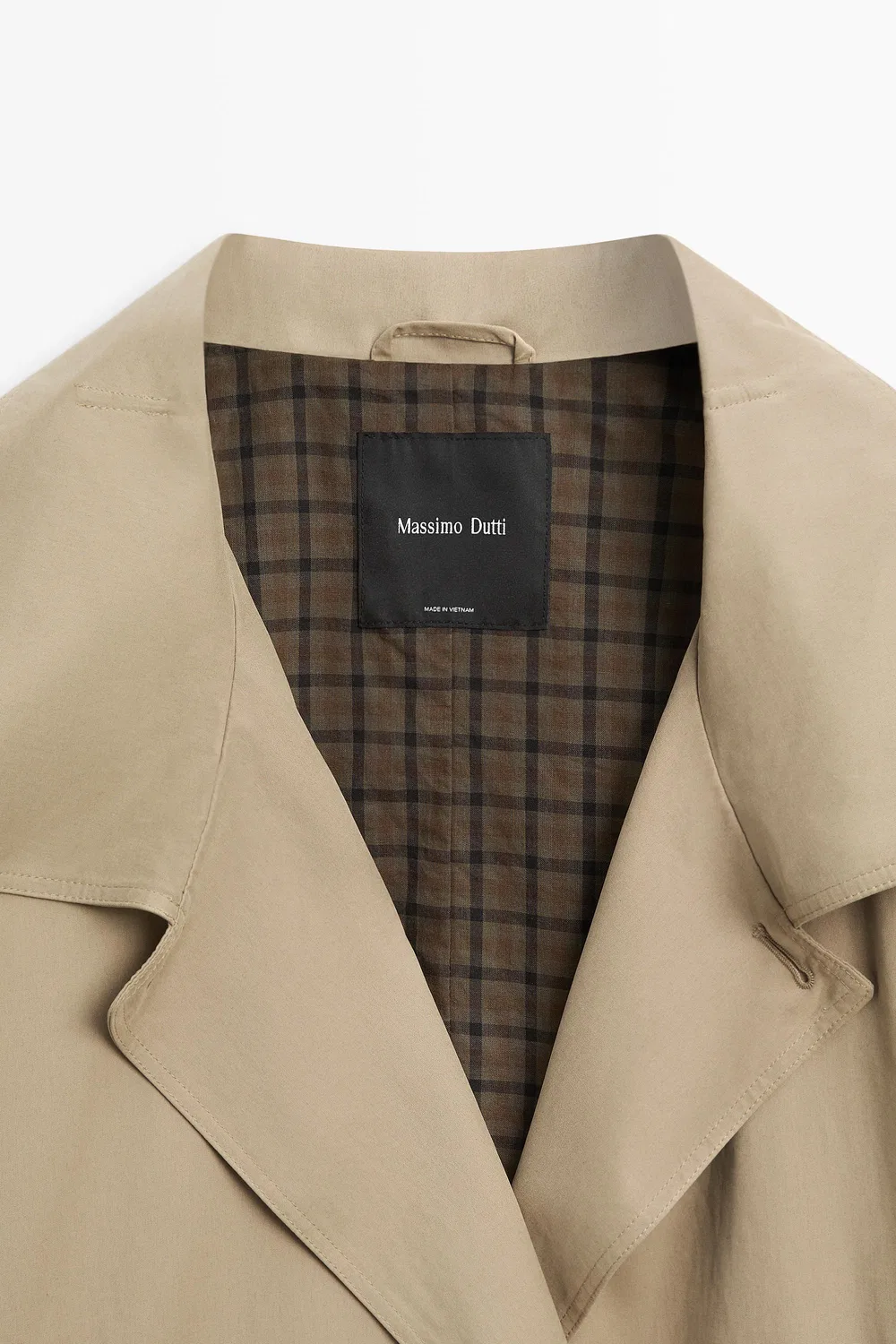 картинка Длинный тренч Massimo Dutti Coat With Buckle Detail, бежевый от магазина Одежда+