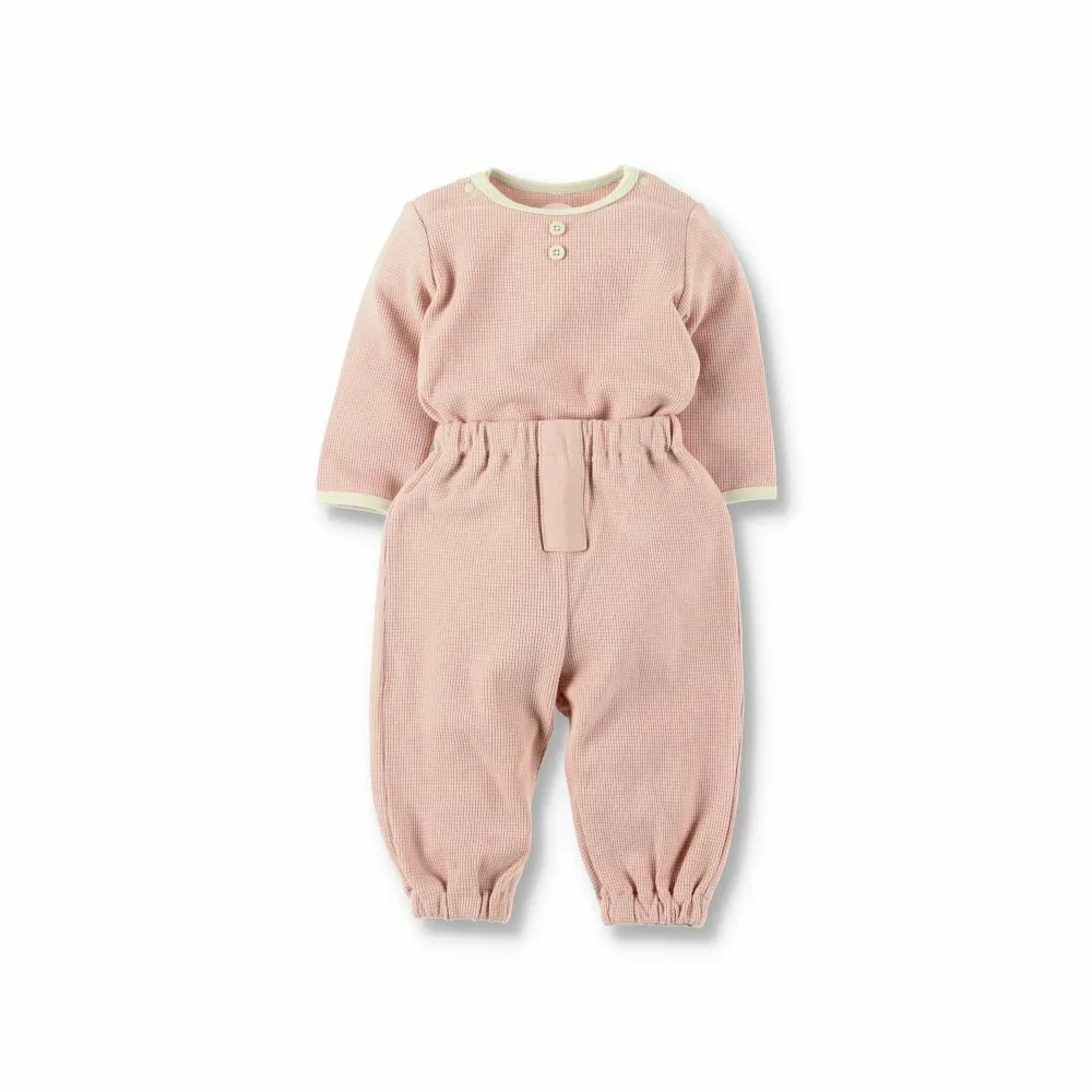 картинка [/Детские100% мягкий вафельный хлопок] Длинные штаны Branshes, Light pink от магазина Одежда+
